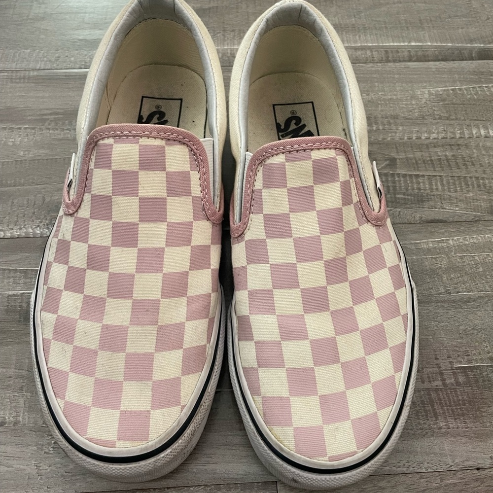 Vans purple checkered slip on 6.5